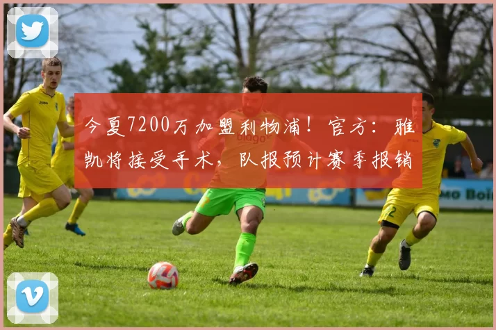今夏7200万加盟利物浦！官方：雅凯将接受手术，队报预计赛季报销